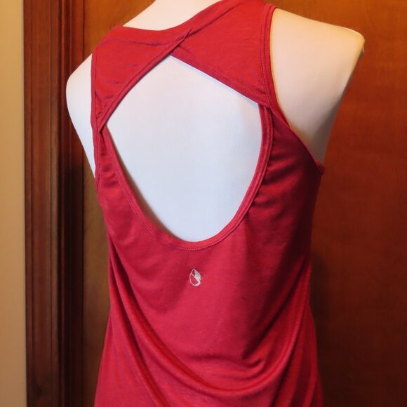 ICYZONE Open Razor Back Rust Red Tank Top Size Small Active Wear - Picture 1 of 4
